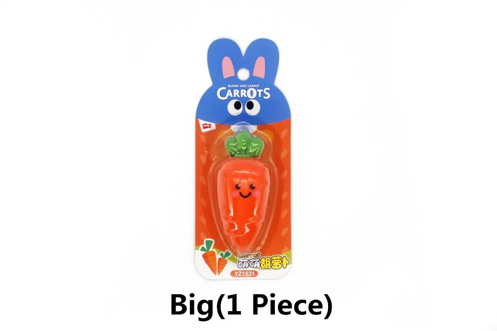 3pcs/pack Kawaii Fruit Carrot Pencil Eraser Rubber Office And School Students Stationery For Kids