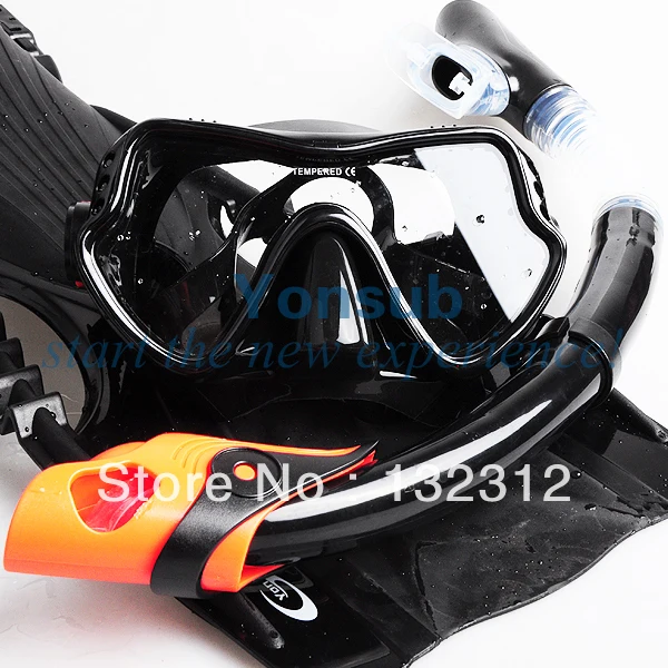 

Silicone Adult Diving Equipment Set Mask Snorkel Adjustable Fins For Snorkelling Spearfishing Underwater Hunting Four Color