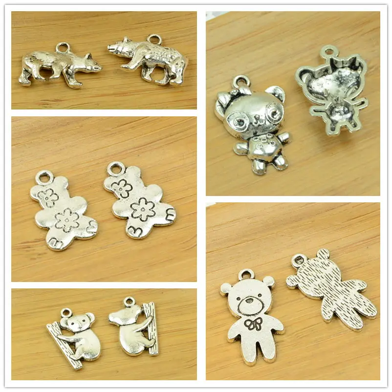 

bear/ koala/hippo alloy DIY pendant charms animal shape antique silver choker jewerly accessories making findings free shipping