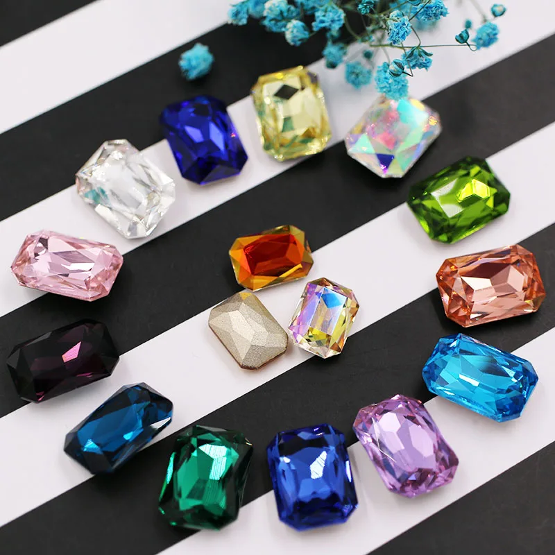 New Violet Rectangular octagonal shape pointback crystal strass K9 glass rhinestones for clothing shoes bags Accessories image 6