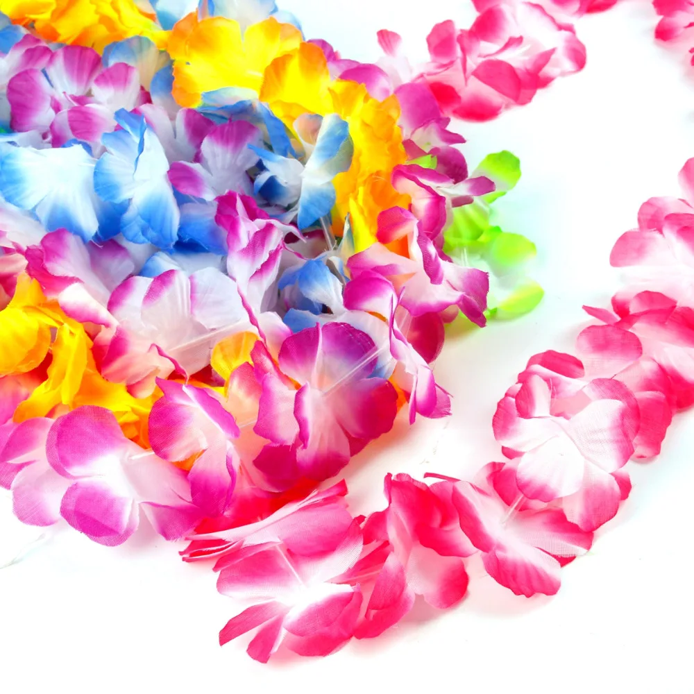 Staraise 10pcs Artificial Flower Garland Hawaiian Flower Necklace Hawaiian Party Decor Hawaii Party Favors Summer Party Supplies