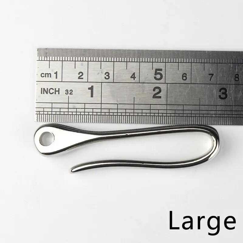 1 x Brass Belt U Hook Fob Clip Keychain Retro Vintage Chrome plated Key Ring Wallet Fish Hook 3 sizes available