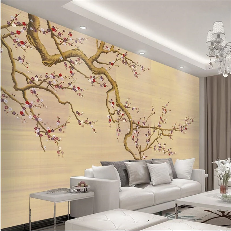 

wellyu papel de parede para quarto Custom wallpaper New Chinese Plum Blossom TV Wall papel de parede para quarto behang