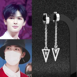 ONSTALL Hot Fashion Personality Circle Round cross earrings for men Drop Earrings Punk Rock Style Male Men Earrings Jewelry  EH8