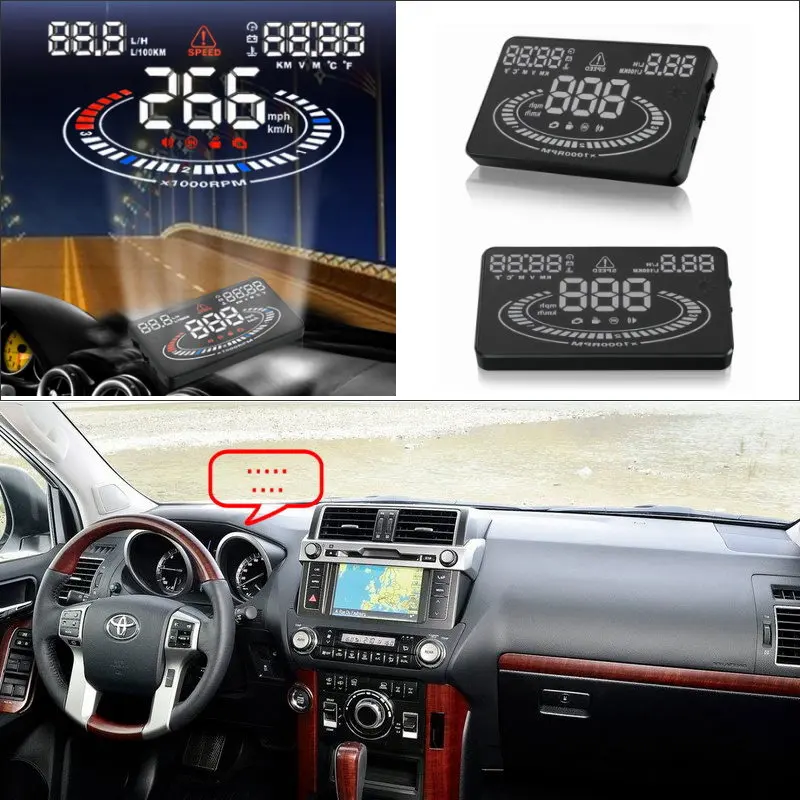 

Car HUD Head Up Display For TOYOTA Land Cruiser Prado J90/J120/J150 1996-2015 Auto Electronic Accessories Plug & Play OBD/OBD2