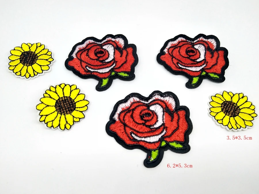 MIX6 Applique Embroidered parches bordados Iron On flowers Patches Sew on Patch stickers for jenas Clothes decoration psg jersey