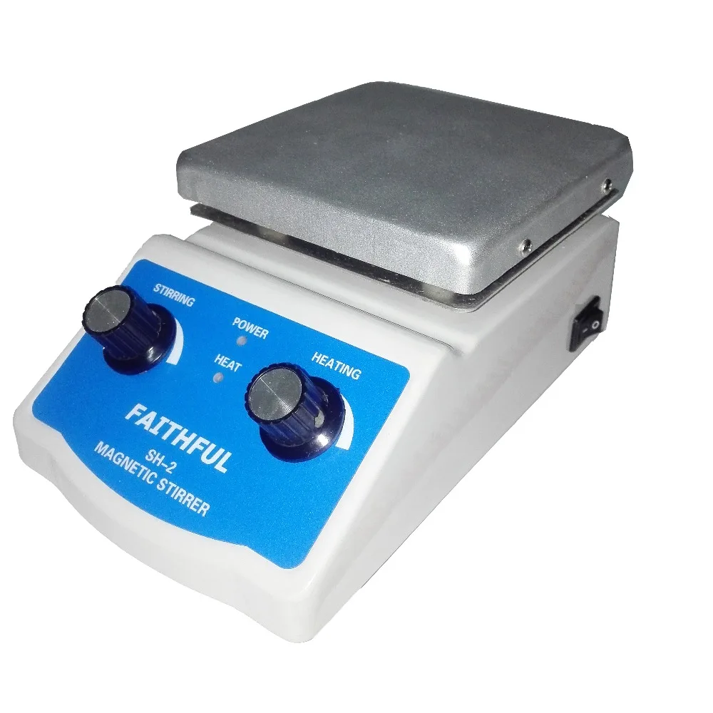 SH-2 Laboratory Magnetic Stirrer With Heating 2L, 100~2000RPM, 220V/110V ,With Support Pole and Magnetic Stir Bars