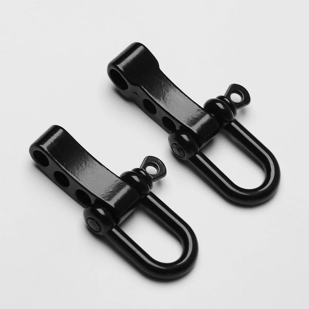 1pcs black Stainless steel U-shaped Shackle buckle adjustable clip survival bracelet paracord Outdoor Camping Survival Tools