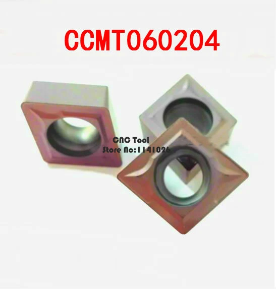 Spedizione gratuita carburo di CNC inserti CCMT060204, strumento tornio CNC, si applicano a in acciaio inox e lavorazione dell'acciaio, inserire SCLCR/SCFCR
