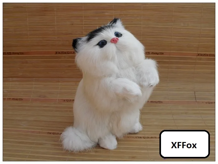 

new real life fat lucky cat model plastic&furs simulation black head cat doll gift about 15x15x20cm xf1296