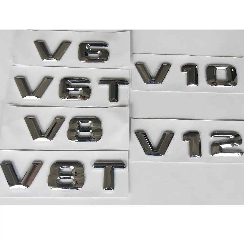 

Chrome 3D Letters Trunk Fender Displacement Badges Emblems V6 V8 V10 V12 V6T V8T V10T V12T for Mercedes Benz AMG