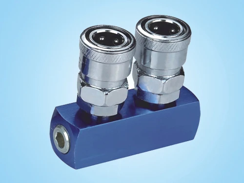 

1/4" Thread 2 Ways Pass Quick Coupler Coupling Air Hose Fitting Connector