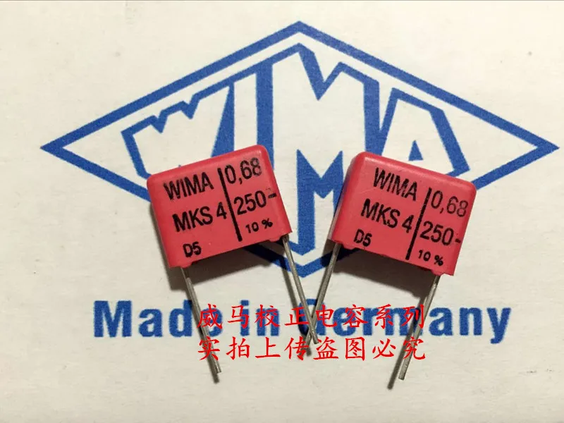 

2020 hot sale 10pcs/20pcs Germany WIMA MKS4 0.68UF 250V 684 250V 680NF P: 15mm Audio capacitor free shipping