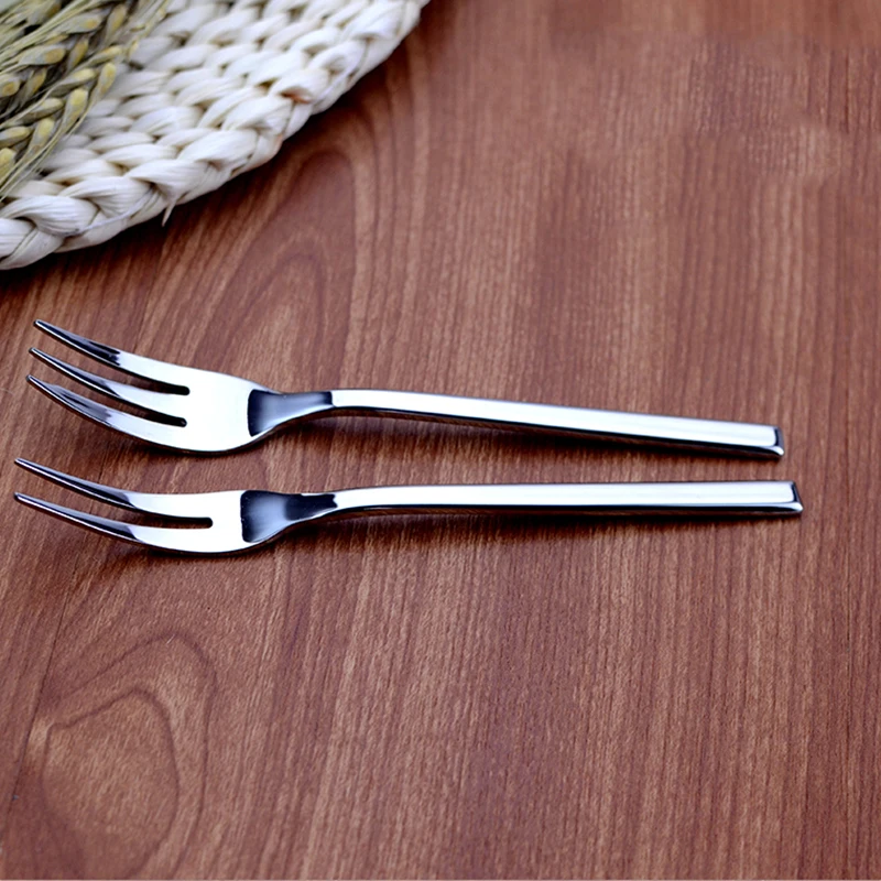 6pcs 304 Stainless Steel Dinner Fork Thickness Dessert Cake Fruit Forks Korean Tableware Lunch Fork Flatware set 15/18/21CM