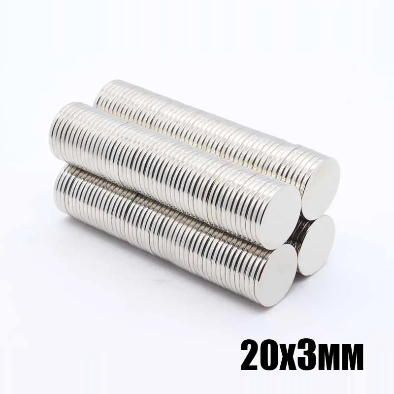 50pcs 20 x 3 mm N35 Mini Super Strong Rare Earth Fridge Permanet Magnet 20x3 mm Small Round Neodymium Magnet 20*3 mm