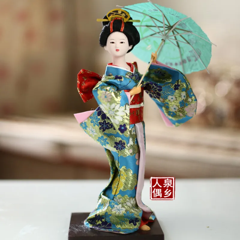 Resin Statuette Japanese Geisha Dolls Home Decorations In Stock Kimono Doll Human Female Silk Man Model Birthday Gift For Girl