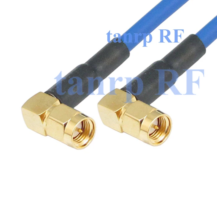 

15CM 10PCS coax Flexible blue jacket jumper cable RG402 6inch SMA male plug to SMA male both right angle RF adapter connector