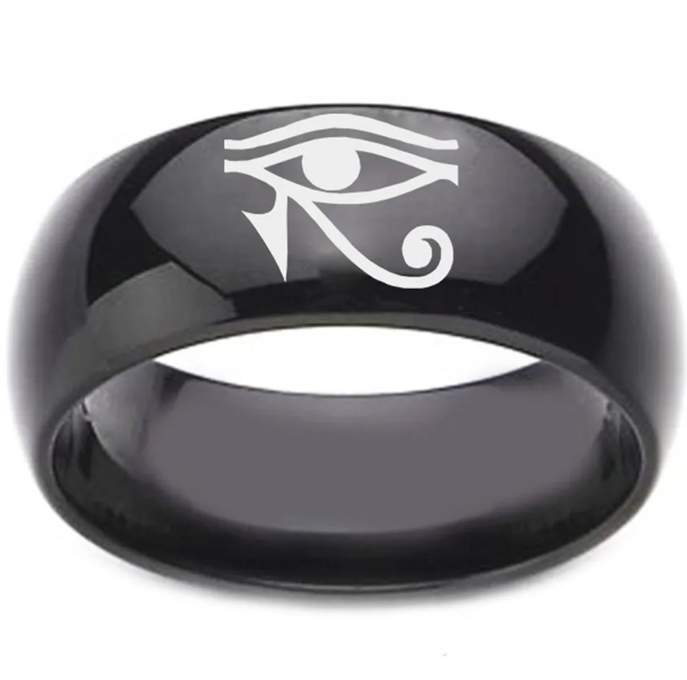 Egyptian Eye of Horus Ra Udjat Amulet Ring Stainless Steel Ring Evil Eye Rings Jewelry Bff Best Friends Couple Fashion Designer