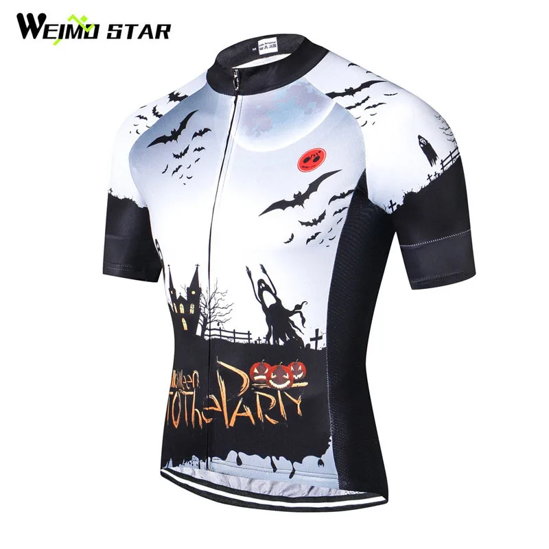 

Weimostar Halloween 2017 Men Cycling Jersey Short Sleeve Raod mtb Bike Jersey Bicycle Wear Clothes Breathable Cycling Clothing