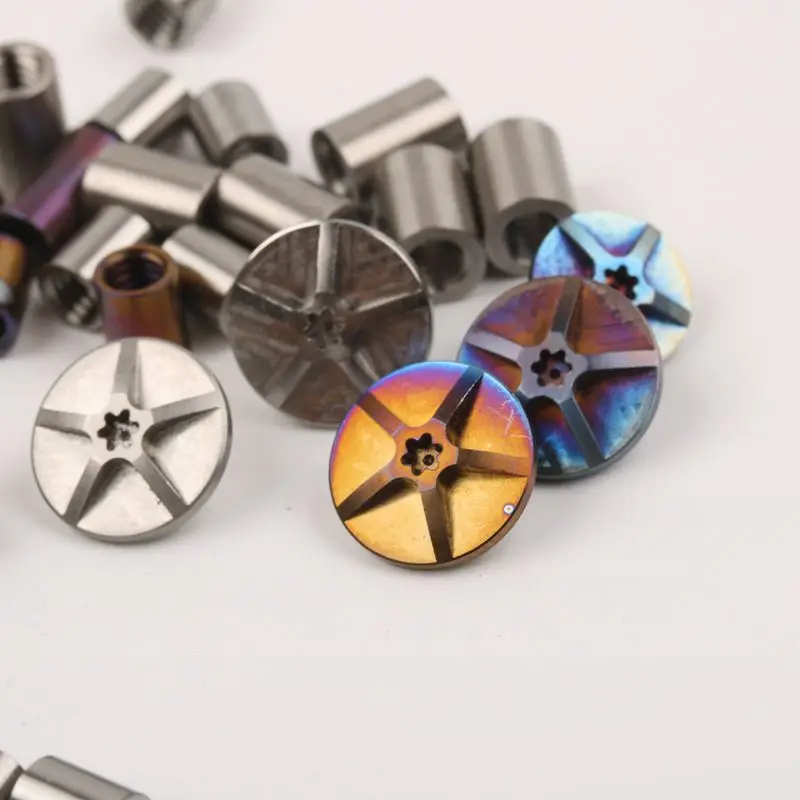 6 قطعة الكثير سوبر ضوء M4x3mm TC4 التيتانيوم المسمار الترباس ل سكين مقبض توركس رئيس 8 مللي متر 10 مللي متر 12 مللي متر