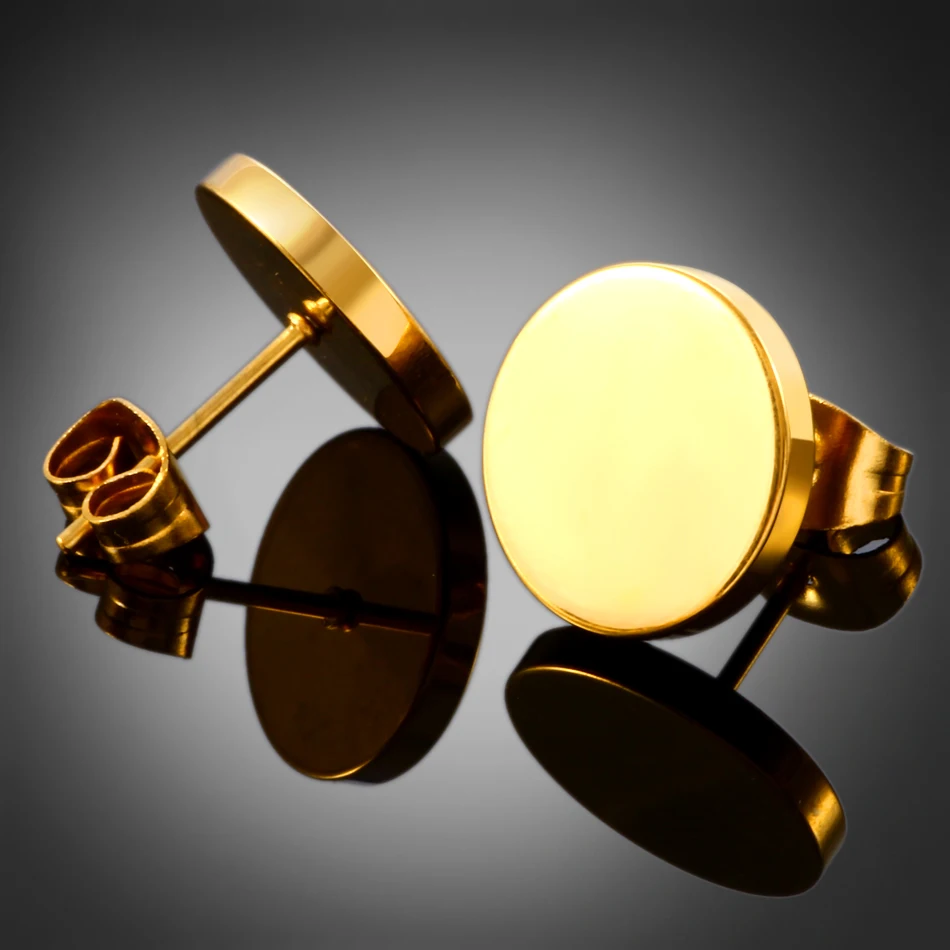 2Pcs/lot Surgical Steel Earrings Black Circle Ear Stud Piercing Male Cartilage Helix Earring Piercings Jewelry For Unisex