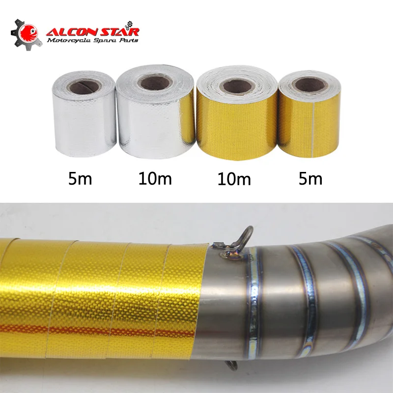 Alconstar- 5M/10M Fiberglass Belt Automobile Motorcycle Refit Thermal Insulation Band Exhaust Heat Wrap Roll Heat Shield