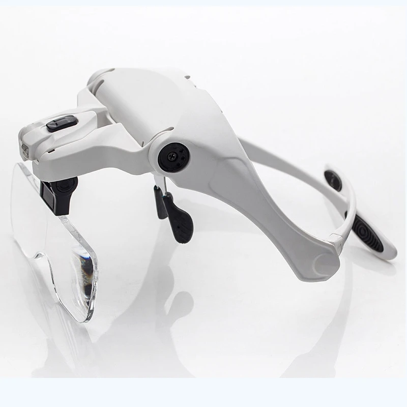 1x 1.5x 2x 2.5x 3.5x Headband LED Magnifier Head Wearing Eye Reading Magnifying Glasses Soldering Repair Lamp Magnifier Loupes