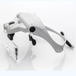 1x 1.5x 2x 2.5x 3.5x Headband LED Magnifier Head Wearing Eye Reading Magnifying Glasses Soldering Repair Lamp Magnifier Loupes