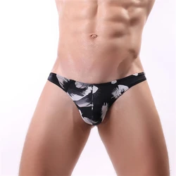 New men's underwear sexy fashion print U convex big bag low waist men's thong T pants comfortable cool large size male Panties