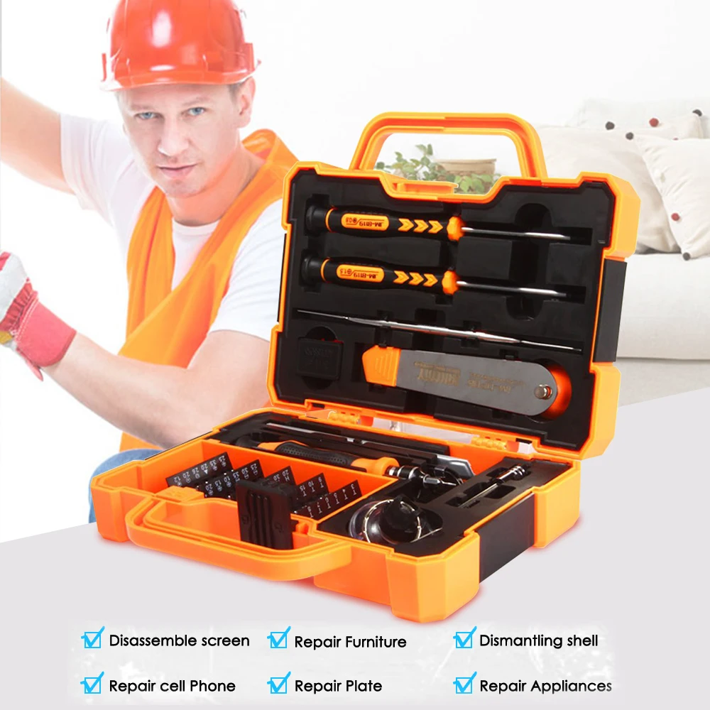 45 in 1 Professional Precision Screwdriver Set Hand Tool Box Set Spudger Tweezers Opening Tools for iPhone PC Repair Tools Kit