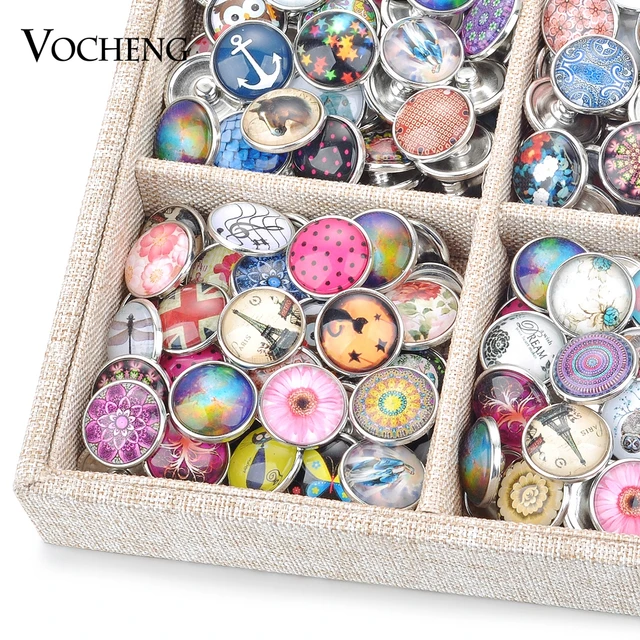 DIY Interchangeable Snap Buttons Jewelry Wholesale Mix Sales 50pcs Bag Random 18mm Glass Snap Charms for Necklaces Bracelet Gift AliExpress 36