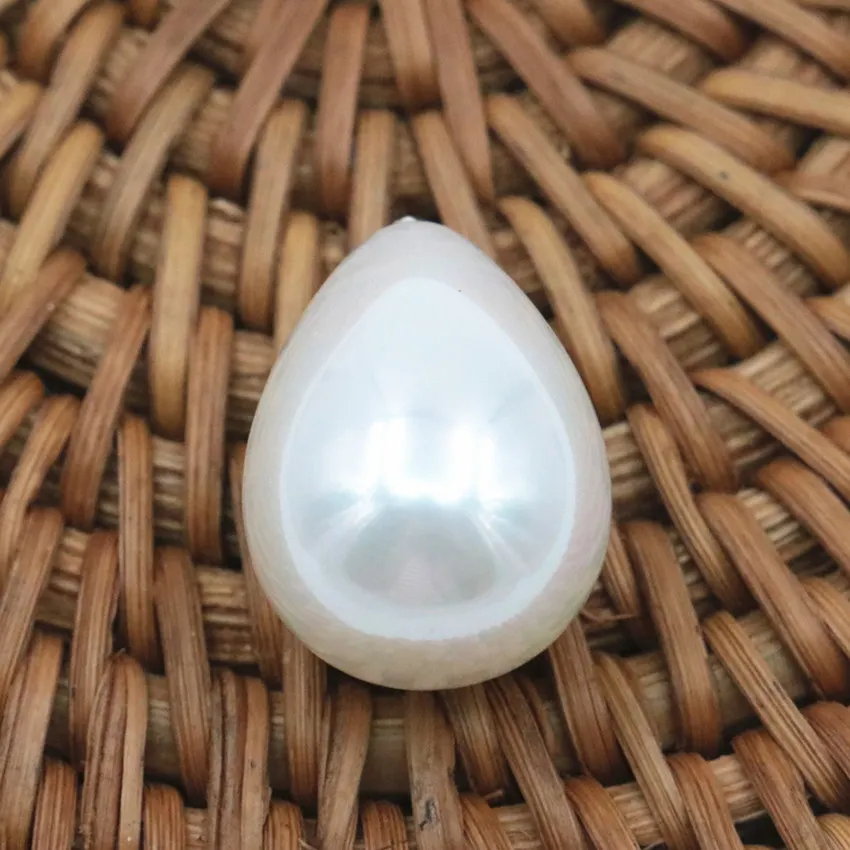 2pcs Sea Shell Pearl Teardrop Half Drilled Hole Beads fit DIY Earring Pendant Dangle Semi-finished Drop Jewelry Finding A344