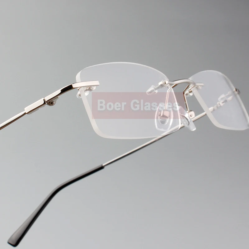 Rimless Glasses memory titanium flexible men's eyeglasses glasses prescription spectacle optical frame 8119 image 3