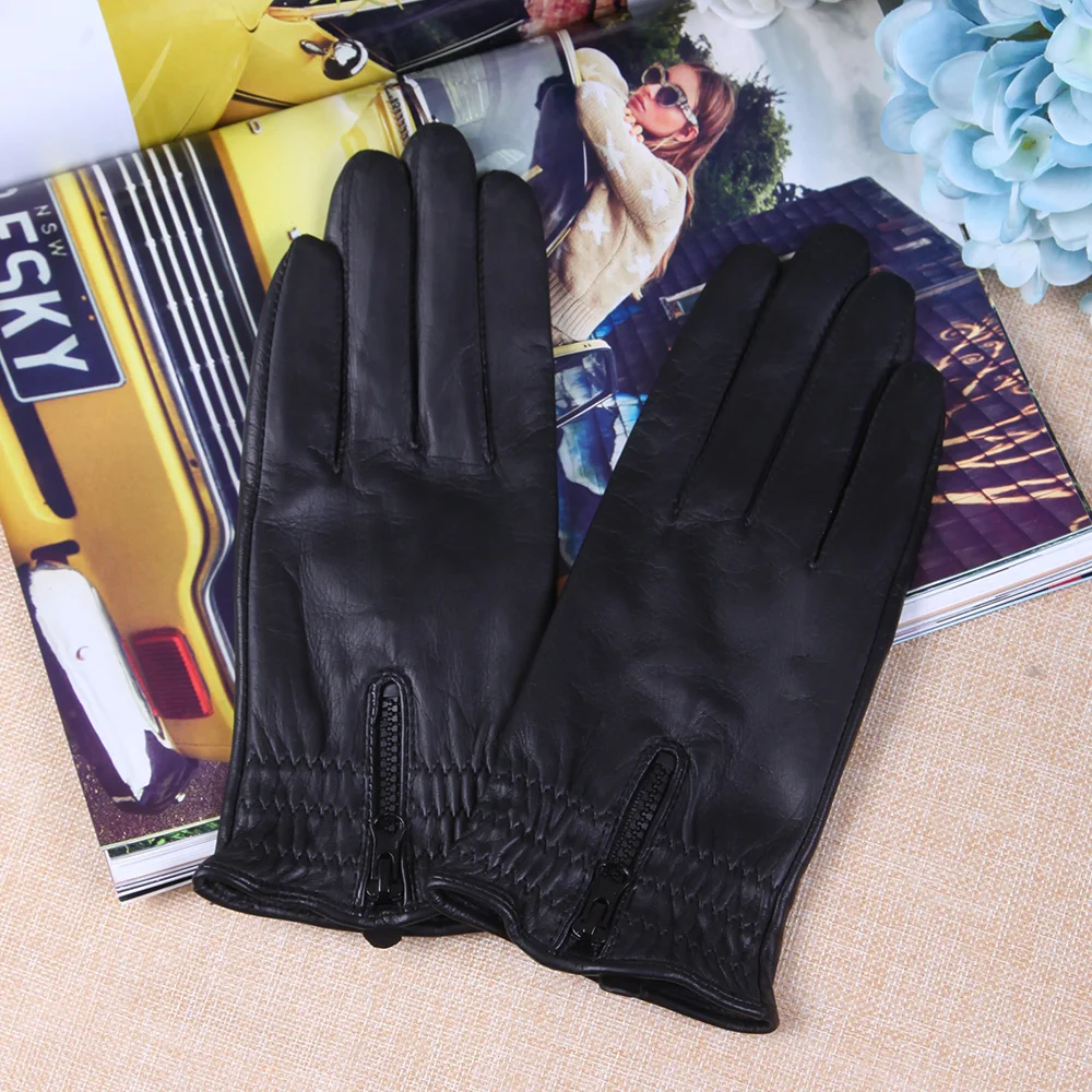 touchscreen-real-sheepskin-gloves-female-autumn-winter-thermal-genuine-leather-zipper-fashion-black-women-mittens-l17006