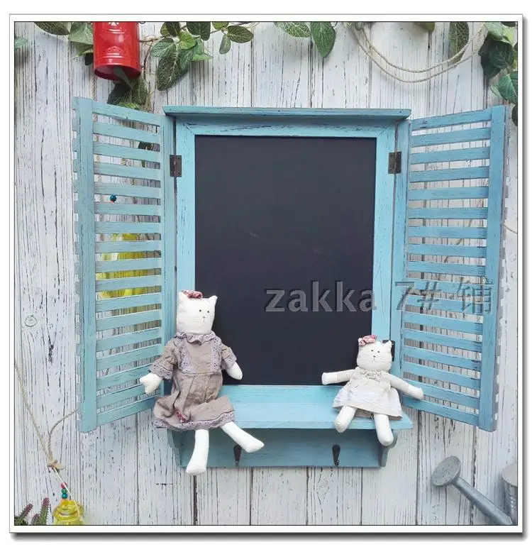 Zakka Home Decoration Mediterranean garden bar coffee shop decorative wall hangings decorative wall blackboard false window