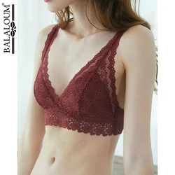 BALALOUM 2018 New Arrivals Women Comfortable Wireless Floral Lace Sexy Bra Brassiere Sets Padded Hollow Out Bralette Underwear