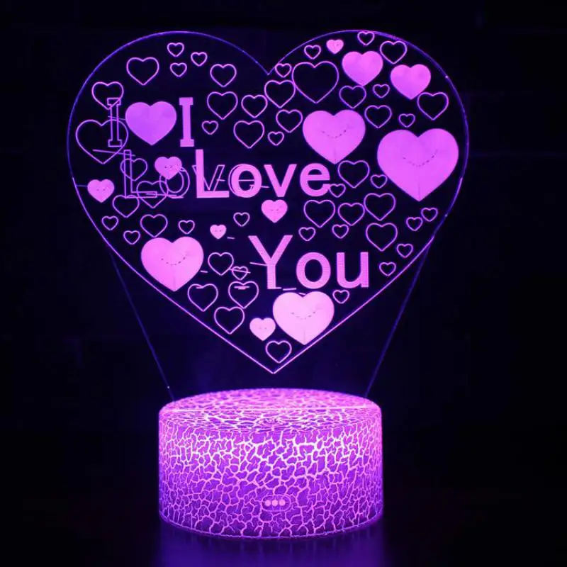 wholesale Valentine's Day gift 3d  Desk La  I Love You Diy Men And Women Birthday Creative Gift Table Lamps For Living Room