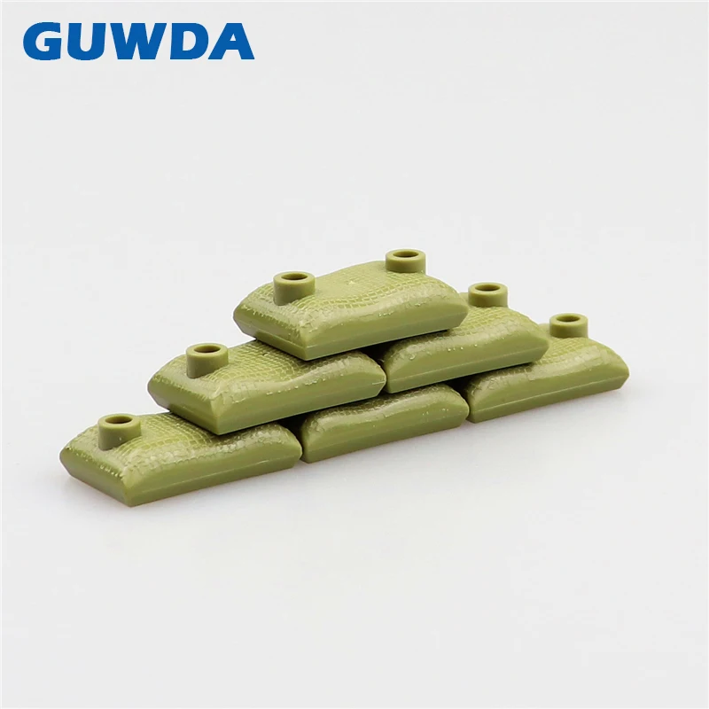 MOC Military Base Weapon Accessories Pack Sandbag Building Blocks Compatible Legoed Army Soldiers World War 2 Parts Bricks Toys