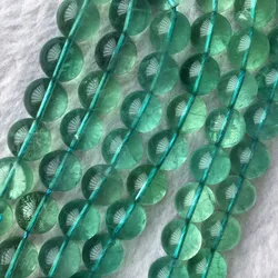 Veemake Natural Clear Blue Green Fluorite Semi-precious Round Beads For Jewelry Making Stones Necklace Bracelets Crystal 05860