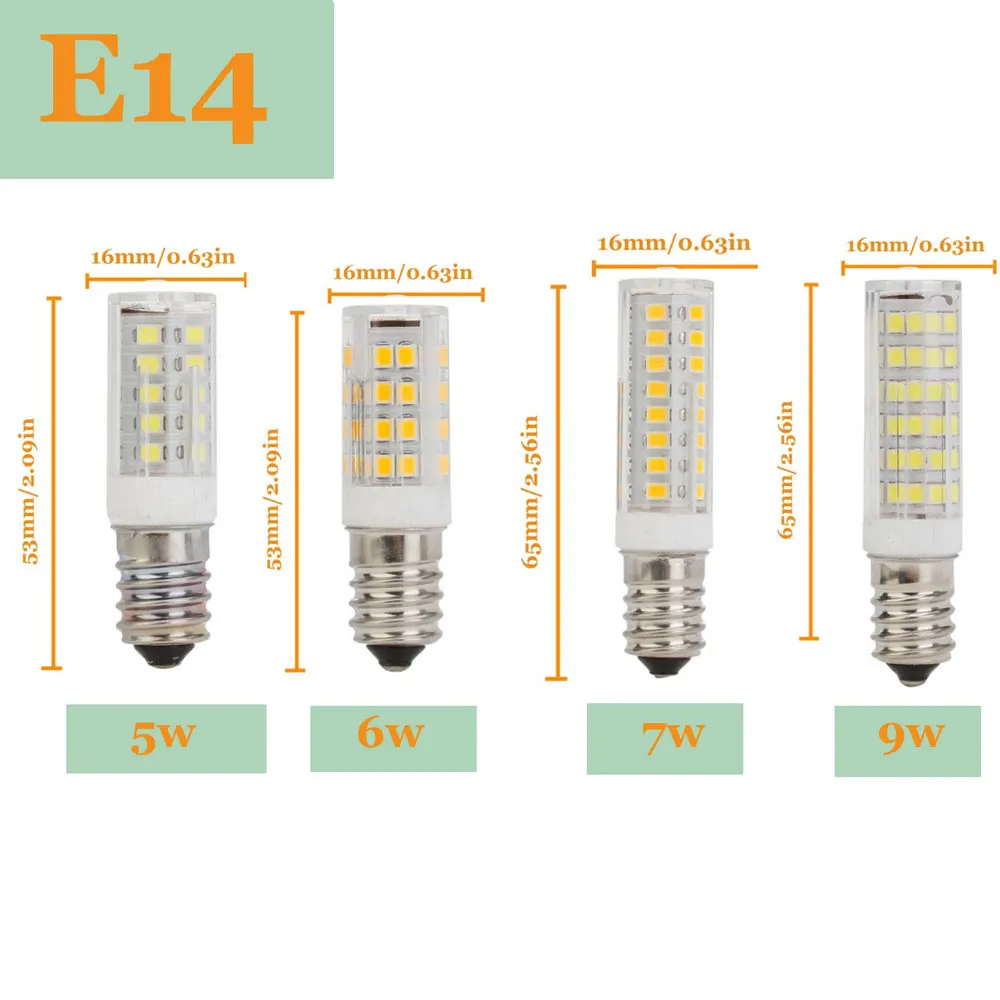 LED Bulb Light E14 220V Ceramic lamp SMD2835 33 51 75LEDs 5W 6W 7W 9W led spotlight lamps for home Christmas lighting