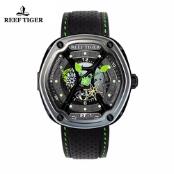 Reef Tiger/RT Luxury Sport Watch Luminous Dial  Automatic Creative Design Dive Watch Nylon/Leather/Rubber Strap RGA90S7