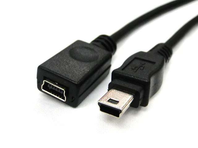 Mini cabo de extensão usb 5 pinos macho para fêmea, carregador de sincronização de dados de 0.5m/1.5m para gravadores de carro, navegadores gps