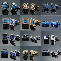 DY New high-end men's jewelry luxury design level hourglass Blue Crystal Cufflinks Men's French shirt Cufflinks