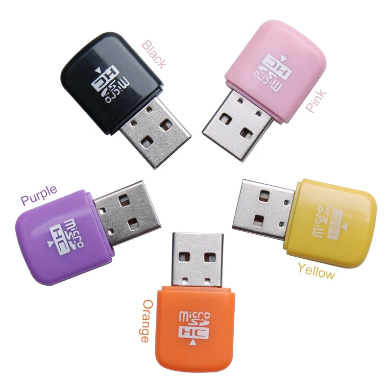 SR USB Kaartlezer Mini TF Geheugen Micro Sd-kaart Lezers tot 64 GB met 5 Kleuren