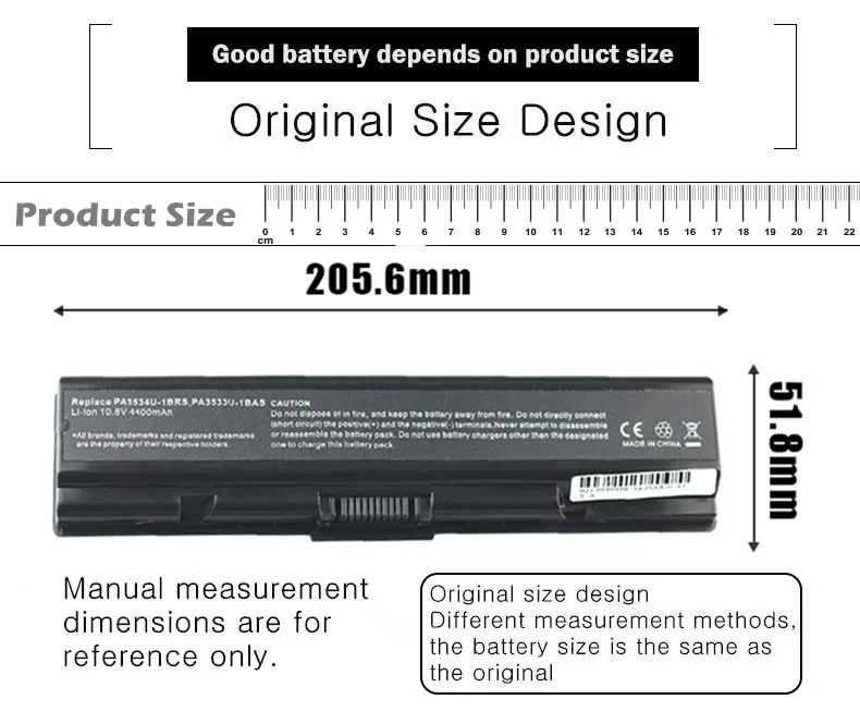 New laptop battery PA3534U-1BAS PA3535U-1BRS PABAS174 PA3727-1BAS for Toshiba Satellite A205 A210 A215 A300 A300D A305 A305D