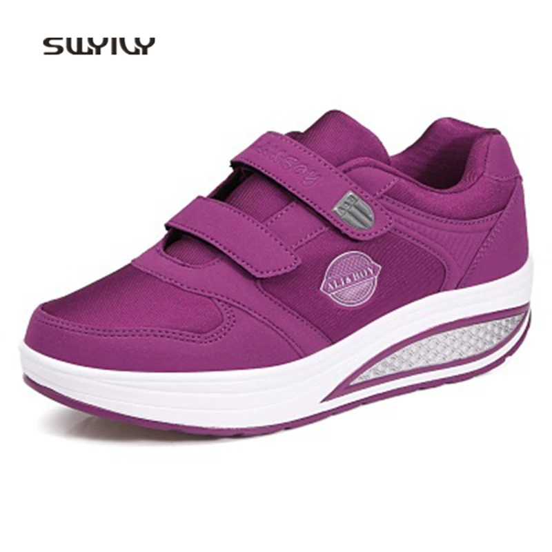 SWYIVY Women Toning Shoes Hook&Loop Light Swing Sneakers For Female 2018 Soft Heel Non-slip Women Slimming Shoes Lose Weight