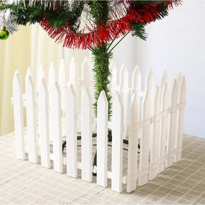 

20pcs,30*11.5cm,Christmas Supplies Christmas Tree Decoration White Plastic Fence Garden,Courtyard garden fence