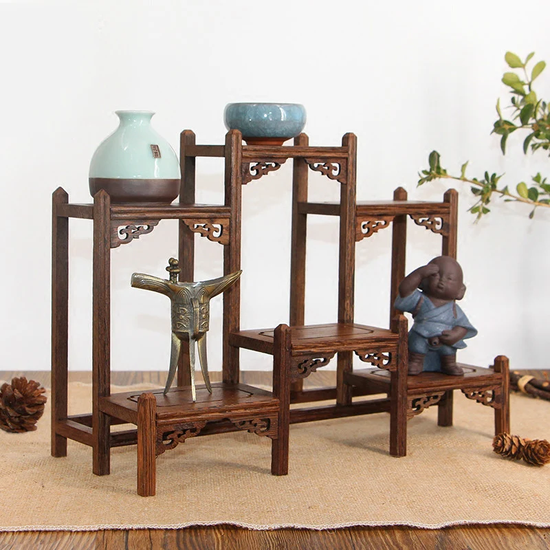 

Rich Ancient Frame Wood Treasure Cabinet Display Shelves Of Chinese Style Furnishing Articles Recommended Antique Teapot Shelf