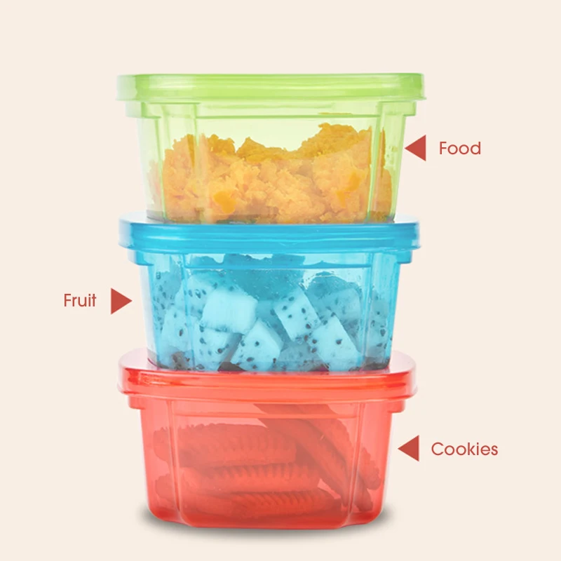 Reusable 150ML 3PCS multifunctional Baby food storage set Portable fresh box Breast Milk/Fruit/Juice/Snack/Breast Milk Storage