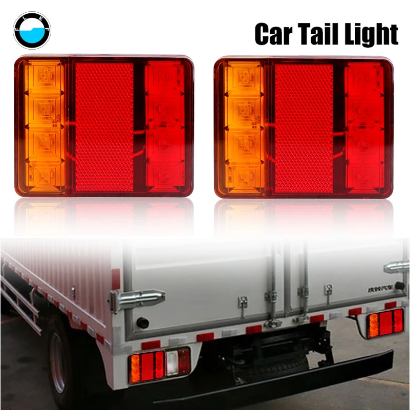 2Pcs Waterproof Car 8  19 20 30 46 72LED Tail Light Rear Lamps Pair Boat Trailer 12V/24V Rear Parts For Trailer Truck Car Lighti